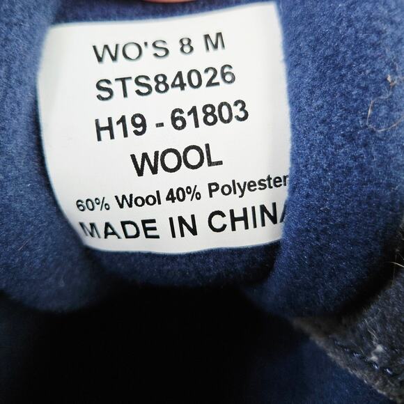 Sperry Womens Size 8 Saltwater Varsity Striped Duck Boots Rain Boots Wool - Picture 9 of 11